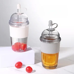 630ML Straw Cup with Lid and Straw Portable Large Capacity Coffee Milk Tea Cup Ins Style Water Cup for Office Workers Juice Mug