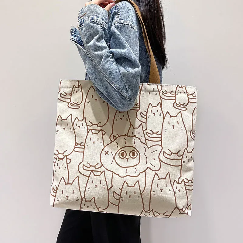 Women'S Fashion Anime Large Capacity Canvas Tote Bag