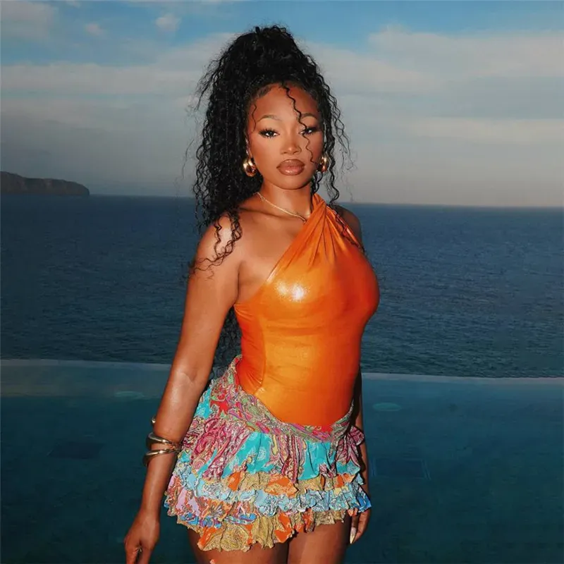 Women Sexy Vintage Print Skirt