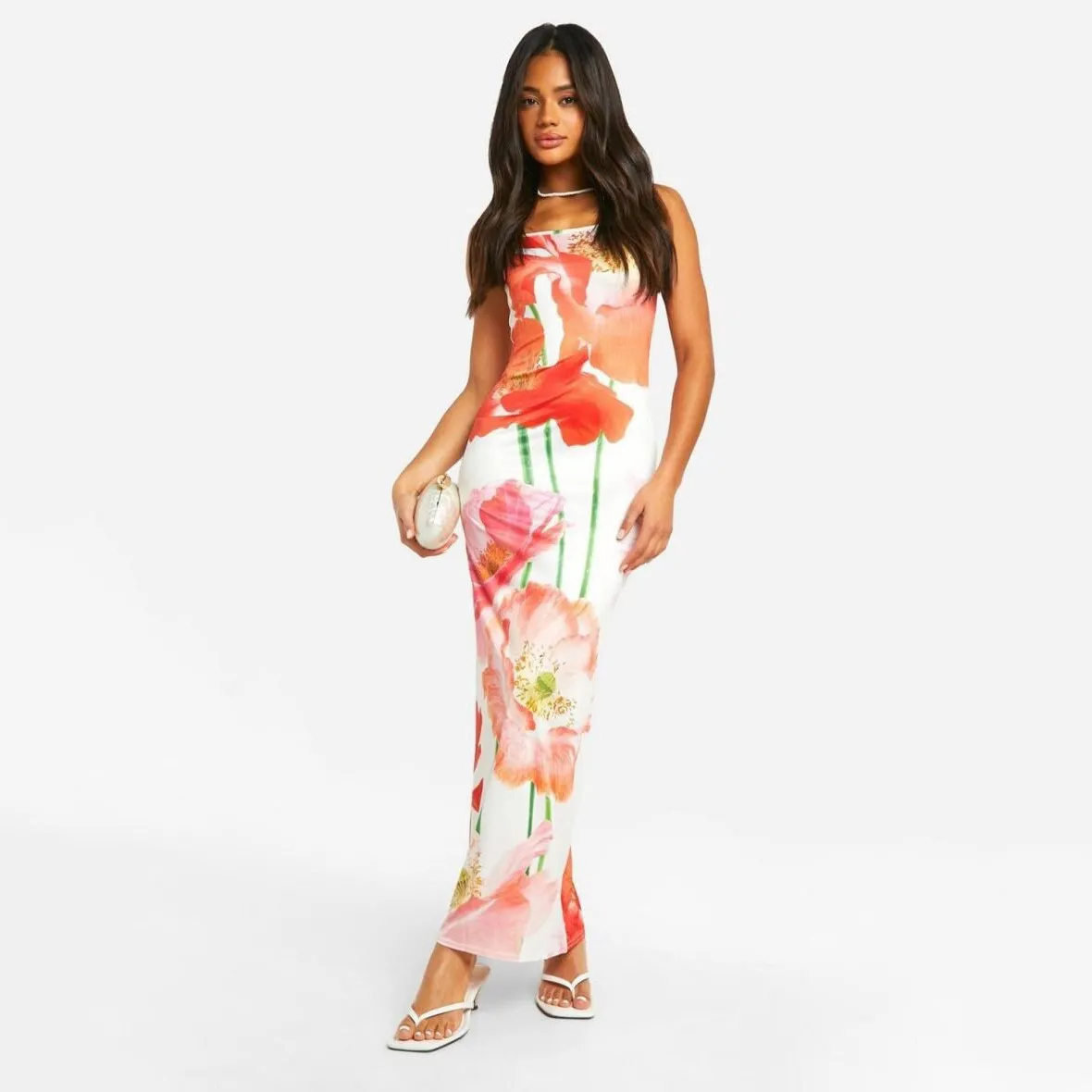 Women Fashion Sexy Vacation Digital Print Slim Fit Camisole Dress