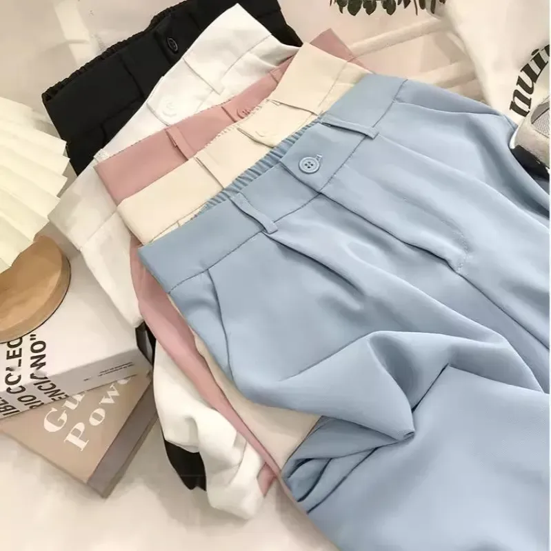 Women Spring And Autumn High Waist Loose Straight Wide Leg Casual Pants