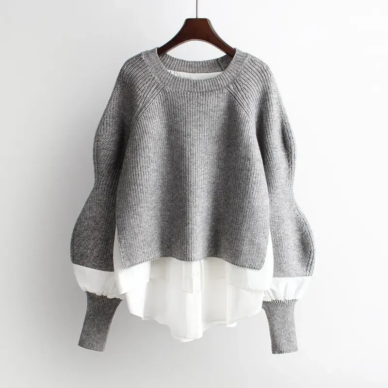 Women Casual Stitching Knitwear