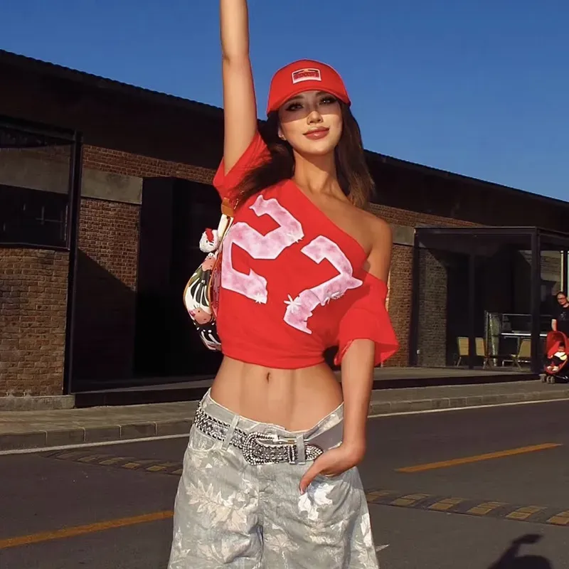 Women Fashion Sexy Letter Letter Printed Short-Sleeve T-Shirt