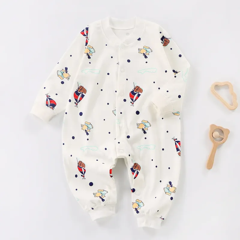 Wholesale Kids Baby Boys And Girls Fashion Printed Long-Sleeve Jumpsuit